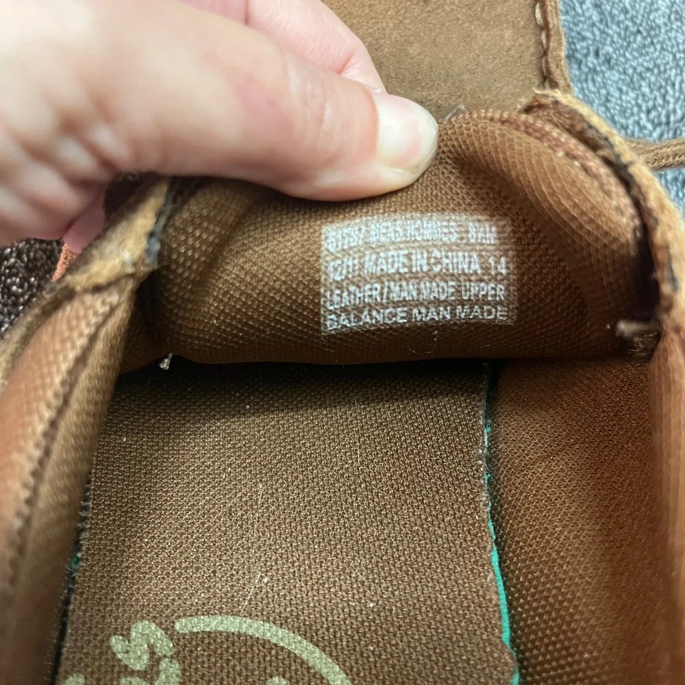 Clarks  Mens Tan Suede Canvas Boat Shoes Moc Toe Loafers Size 8.5 M Preppy